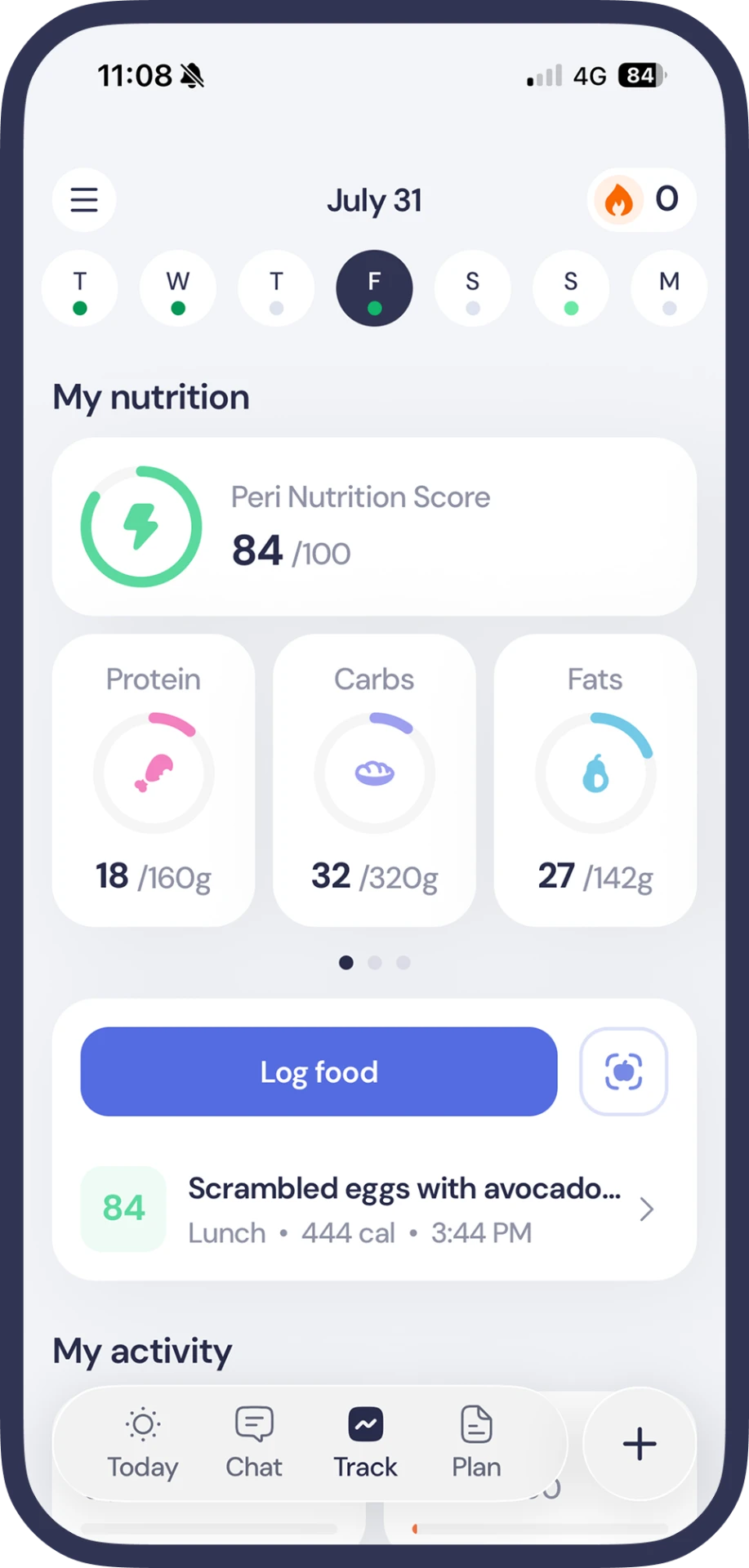 Lila app screen: Track everything in one place