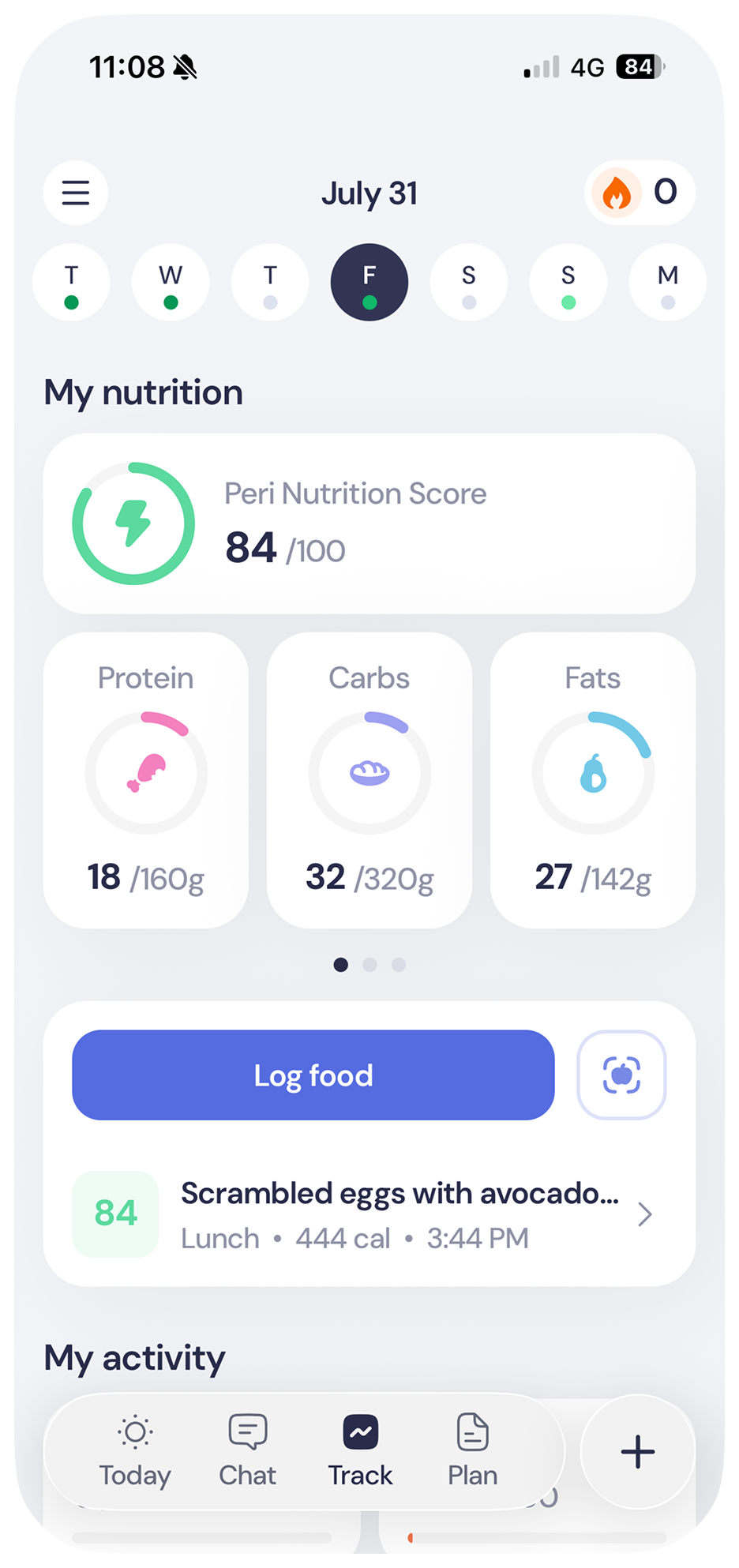 Lila app screen: Track everything in one place